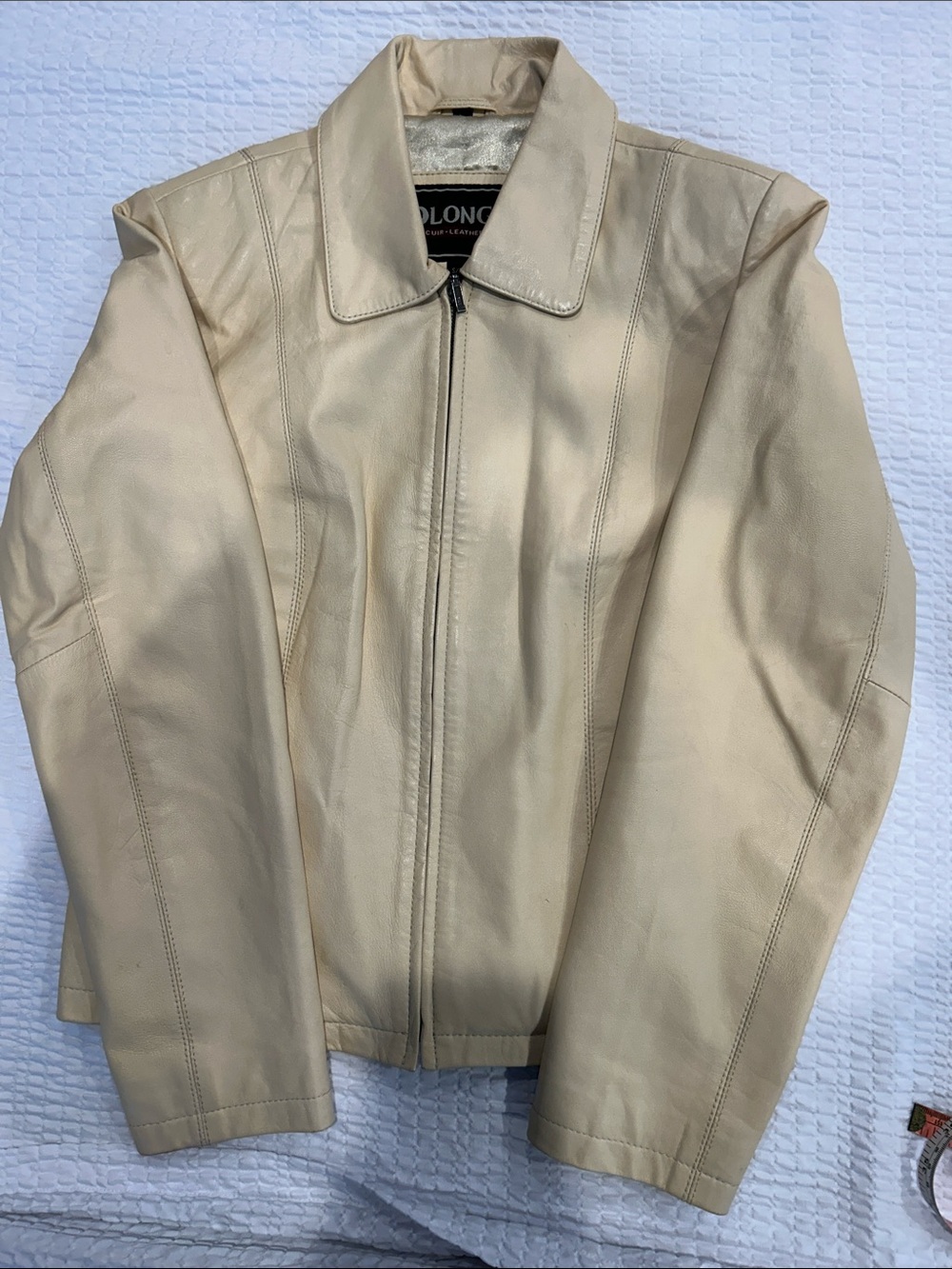Plonge Cuir Leather Jacket - Cream Tone